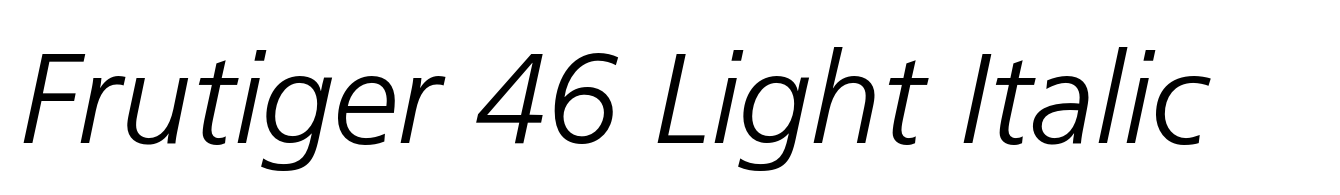 Frutiger 46 Light Italic
